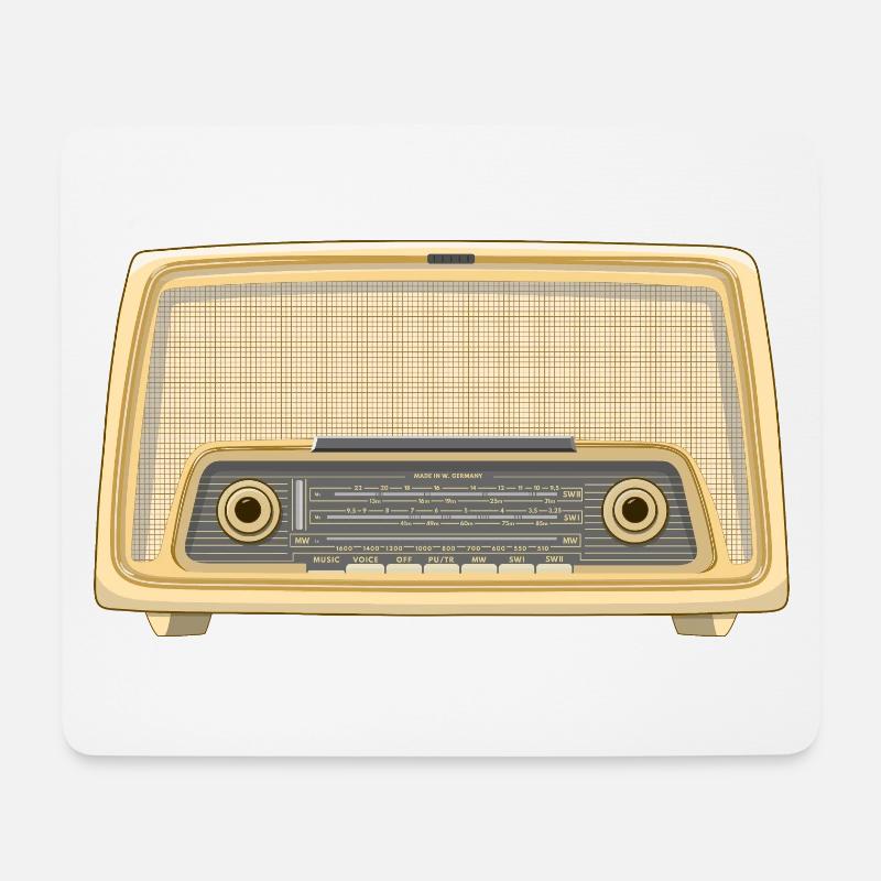 Retro Vintage Radio - Mousepad (Querformat) - Weiß