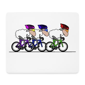 Radsport Schafe - Mousepad (Querformat) - Weiß - Vorne