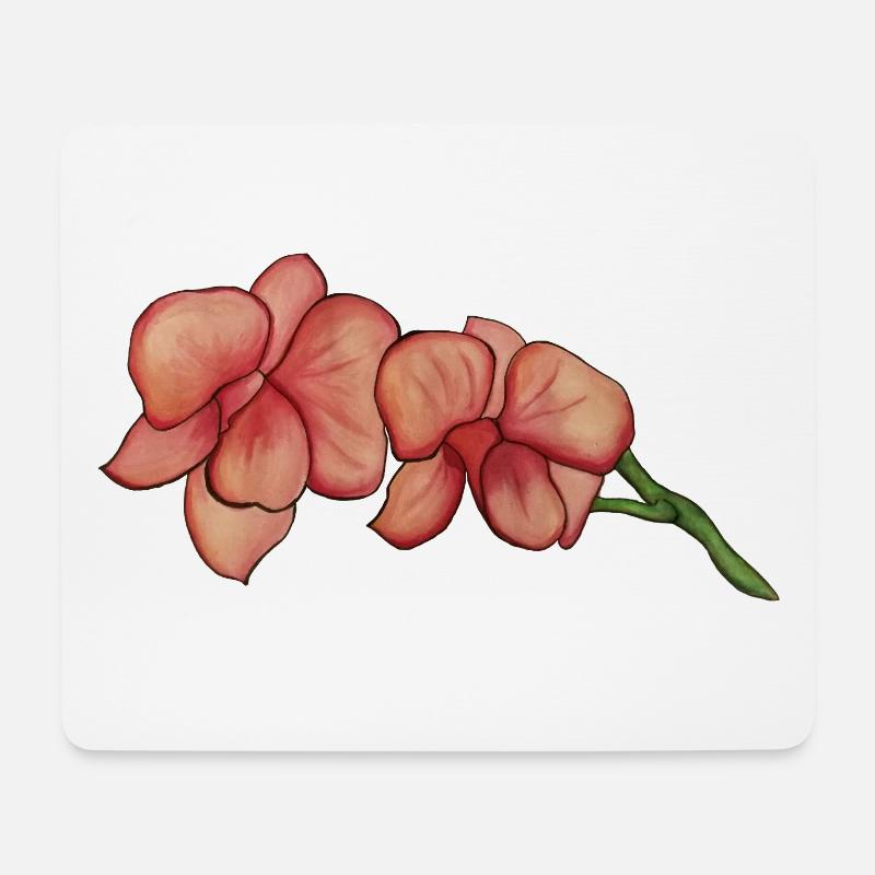 Rosa Orchidee - Mousepad (Querformat) - Weiß