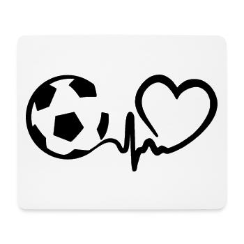 Battement de cœur du football - Tapis de souris (format paysage) - blanc - Devant