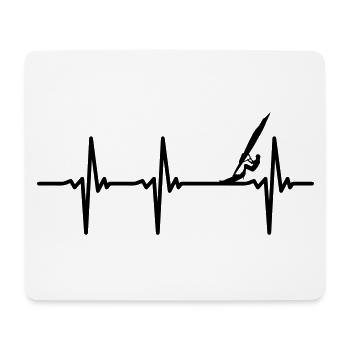 Herzschlag Windsurfen - Mousepad (Querformat) - Weiß - Vorne