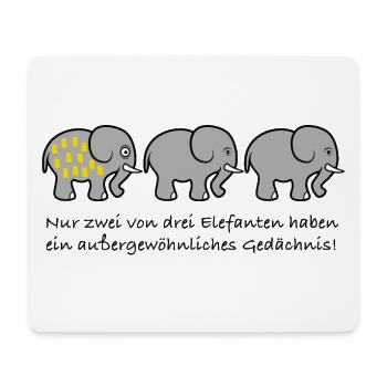 Elefant Gedächnis Spruch lustig - Mousepad (Querformat) - Weiß - Vorne