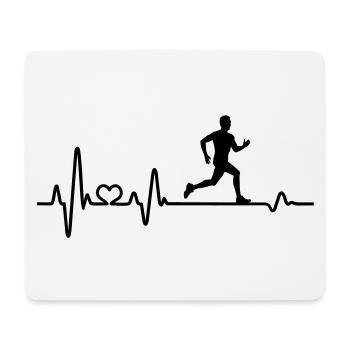 Herzschlag Jogger joggen jogging EKG rennen Puls - Mousepad (Querformat) - Weiß - Vorne