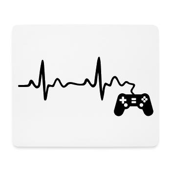 Gamer gamer heartbeat EKG controller funny - Mouse Pad (horizontal) - white - Front
