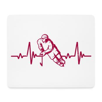 Heartbeat Hockey | Hockey Geschenk - Mousepad (Querformat) - Weiß - Vorne