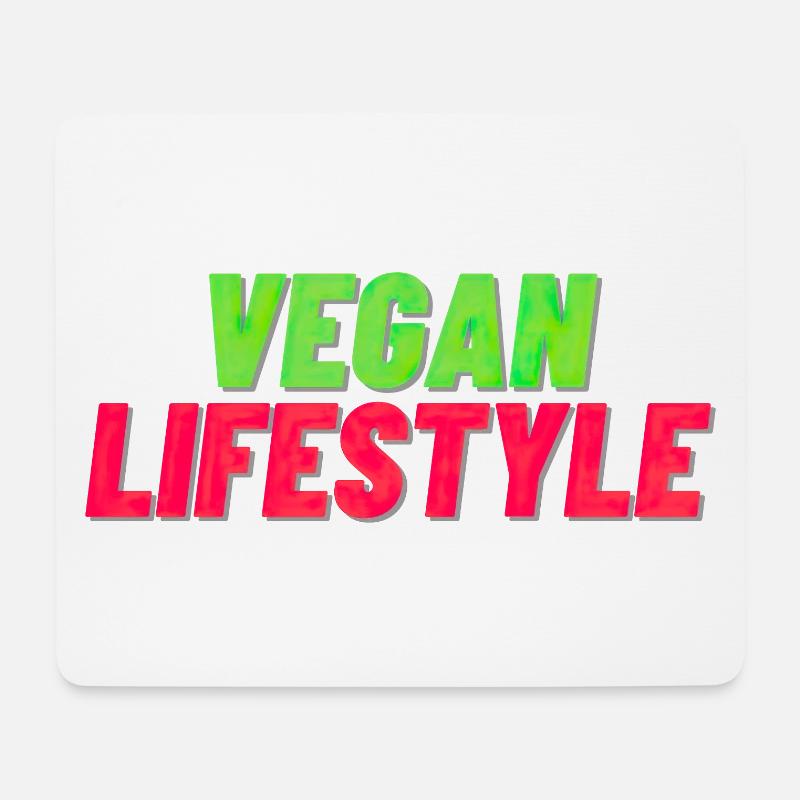 Vegan Lifestyle Veganer Lebensstil Vegetarier - Mousepad (Querformat) - Weiß