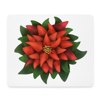 Weihnachtsstern - Poinsettia - Mousepad (Querformat) - Weiß - Vorne