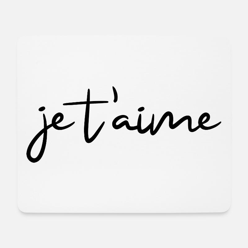 je t'aime - Mousepad (Querformat) - Weiß