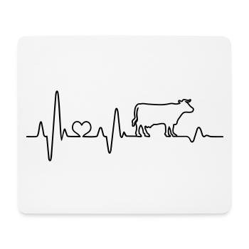 Kuh Herzschlag Kuh Bauernhof Bauer Landwirt lustig - Mousepad (Querformat) - Weiß - Vorne