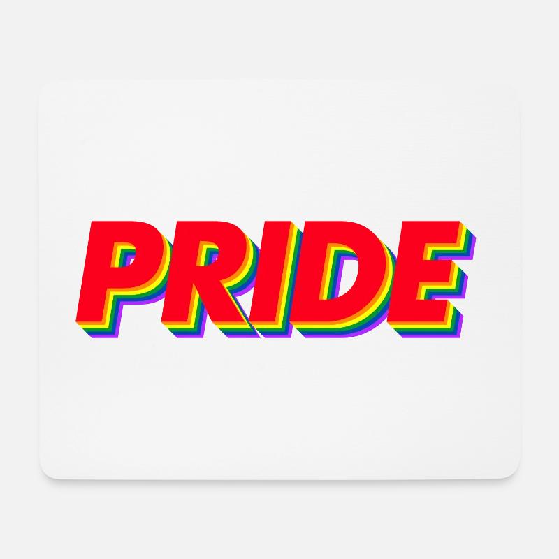 Pride 3D Regenbogenfarben - Mousepad (Querformat) - Weiß