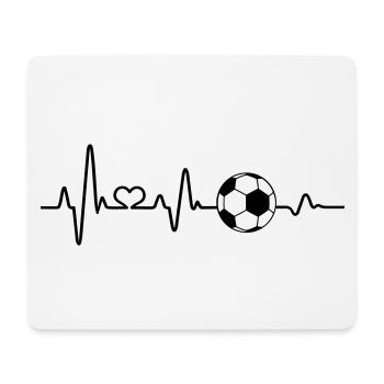 Football Fan Heartbeat Amour Footballeur EKG Drôle - Tapis de souris (format paysage) - blanc - Devant
