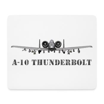 A-10 Thunderbolt Fighter Aircraft Design - Mouse Pad (horizontal) - white - Front