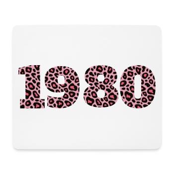 Rosa Leopardenmuster auf schwarzem Hintergrund - 1980 - Mousepad (Querformat) - Weiß - Vorne