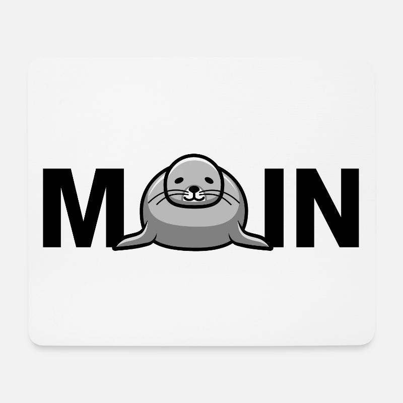 Moin with seal - Mouse Pad (horizontal) - white