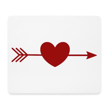 red heart red gift valentine's day - Mouse Pad (horizontal) - white - Front