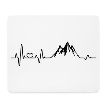 Herzschlag Berg Berge liebe Wandern Bergsteiger - Mousepad (Querformat) - Weiß - Vorne