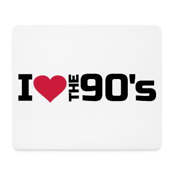 90er Jahre Fan I love the 90's Herz 90s Musik - Mousepad (Querformat) - Weiß - Vorne