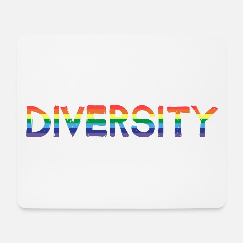Diversität Vielfalt Regenbogenfahne - Mousepad (Querformat) - Weiß