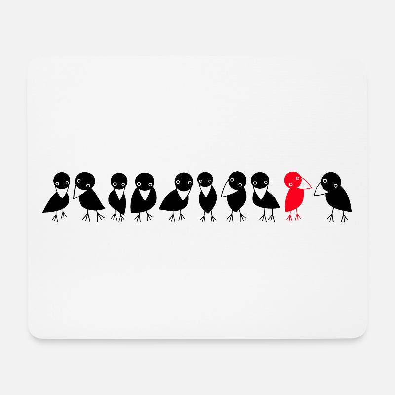 Vogelreihe Raben - Mousepad (Querformat) - Weiß