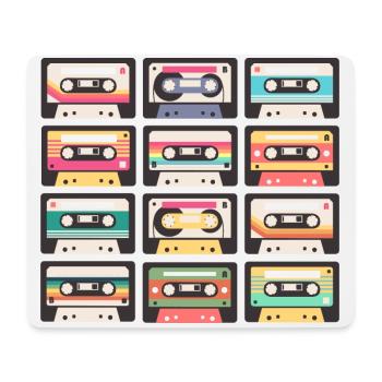 80er 90er Jahre Kassette Mixtape Retro Lustig - Mousepad (Querformat) - Weiß - Vorne