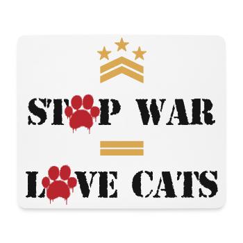 Stop War Love Cats - Tapis de souris (format paysage) - blanc - Devant