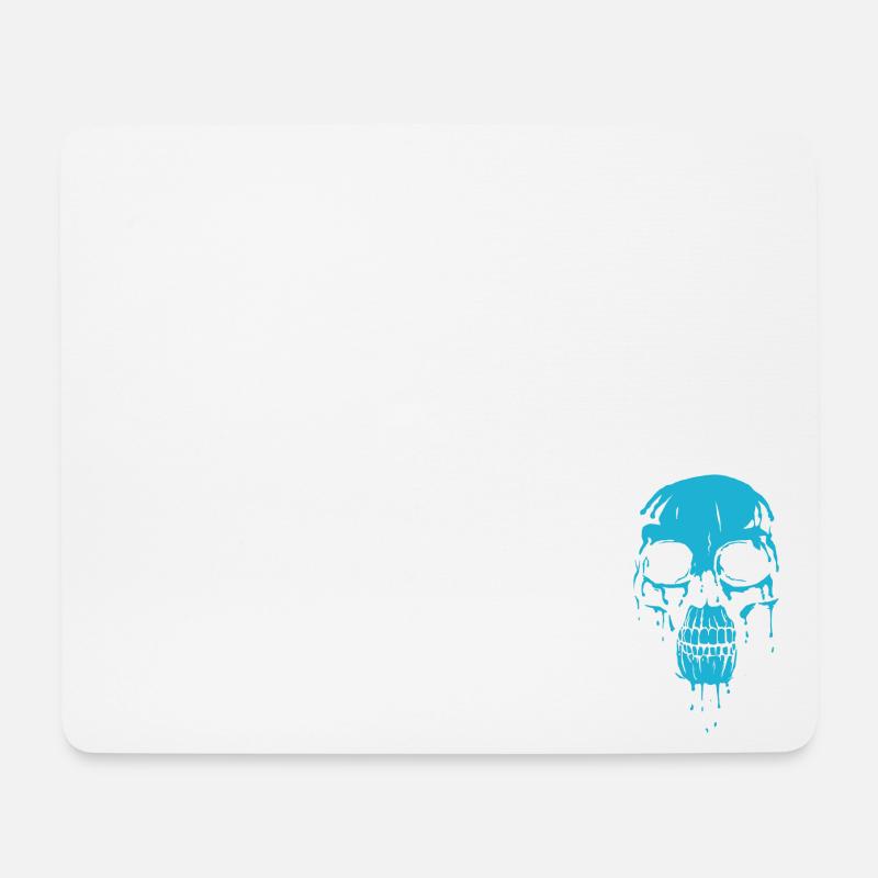 Cyan Schädel - Mousepad (Querformat) - Weiß