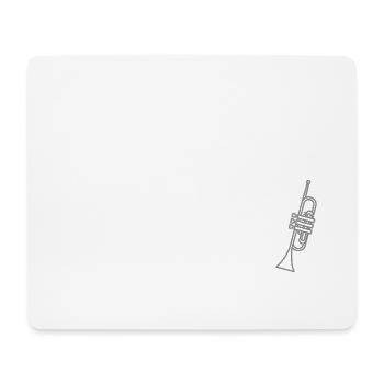 Minimalistische Trompete - Mousepad (Querformat) - Weiß - Vorne