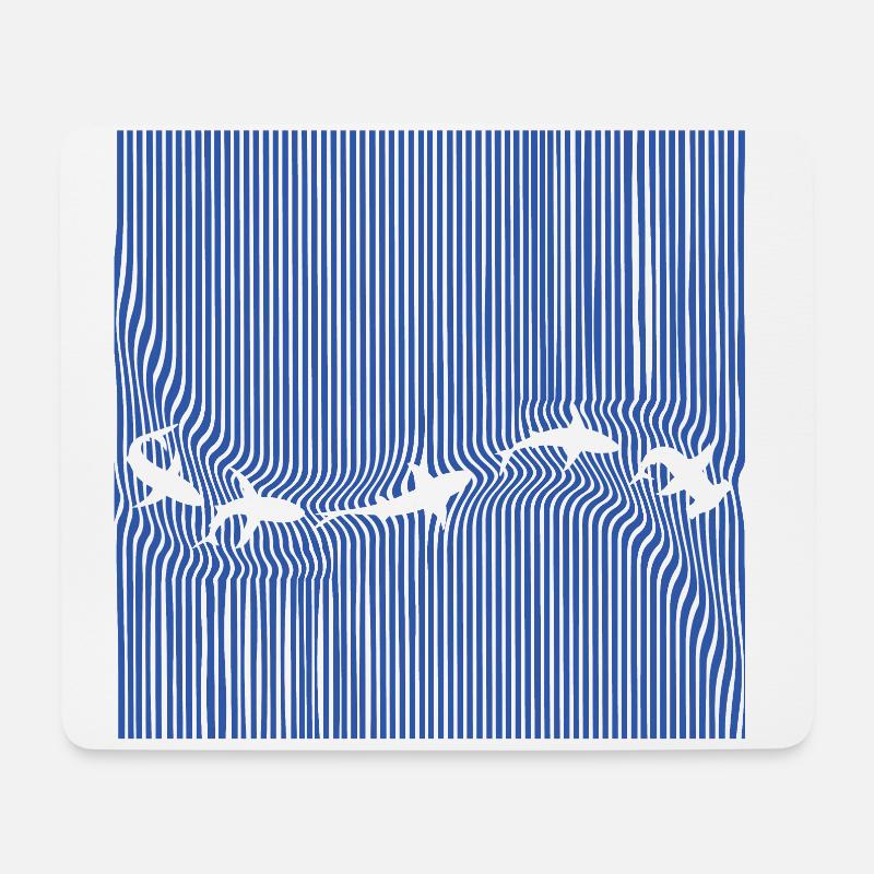 Shark-Familie - Mousepad (Querformat) - Weiß