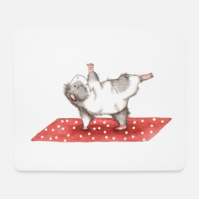 Meerschweinchen Yoga Meditation - Mousepad (Querformat) - Weiß