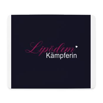 Lipödem Kämpferin Maske Mundschutz pink - Mousepad (Querformat) - Weiß - Vorne