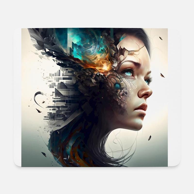 Grafikdesign Mädchen - Mousepad (Querformat) - Weiß