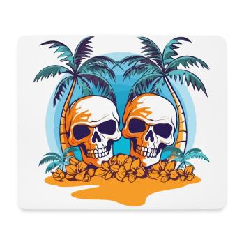 Summer Sun Palm Trees Skull Beach Sea Holiday - Mouse Pad (horizontal) - white - Front