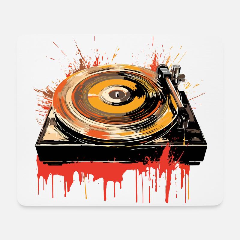 Vinyl Schallplatte Platte LP Plattenspieler Retro - Mousepad (Querformat) - Weiß