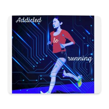 Jogger, femme accro au running - Tapis de souris (format paysage) - blanc - Devant