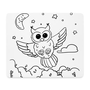 Uhu-Malspaß für Kinderbekleidung, Taschen & mehr. - Mousepad (Querformat) - Weiß - Vorne