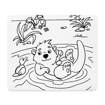 Otter coloring fun for children's clothing and bags - Mouse Pad (horizontal) - white - Front