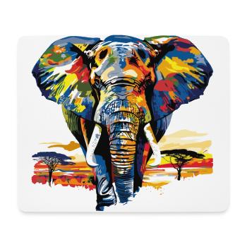 Elefant Afrika Safari Natur Wildnis Aquarell Kunst - Mousepad (Querformat) - Weiß - Vorne