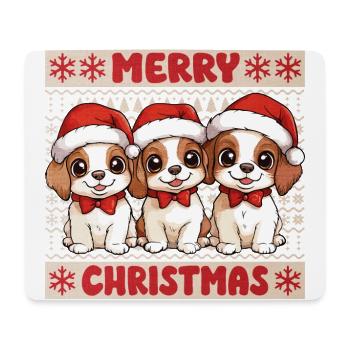 Chien Moche Noël Noël Noël Mignon Mignon - Tapis de souris (format paysage) - blanc - Devant