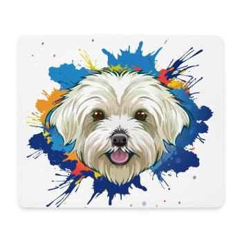 Maltese,Dog,Illustration,Colorful - Mouse Pad (horizontal) - white - Front