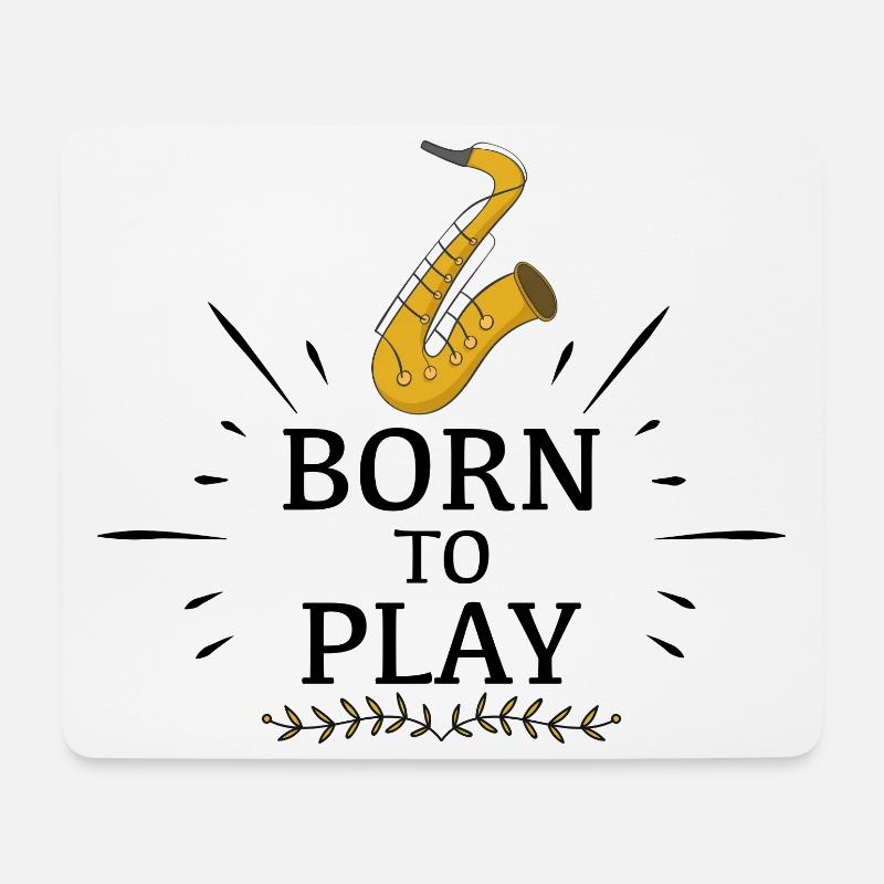 Saxophone - Tapis de souris (format paysage) - blanc