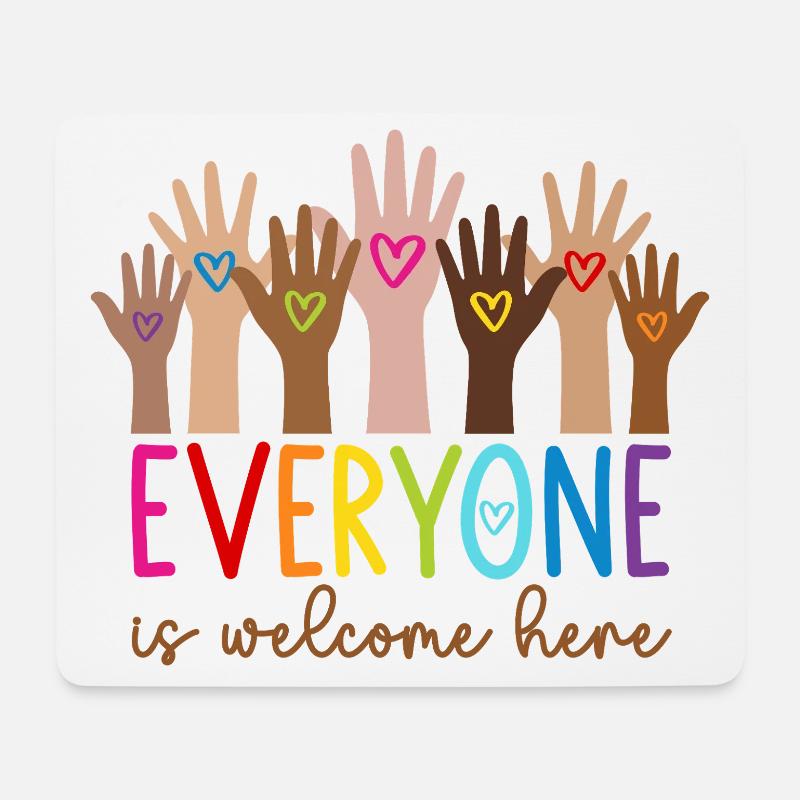 Everyone is welcome here - Mousepad (Querformat) - Weiß