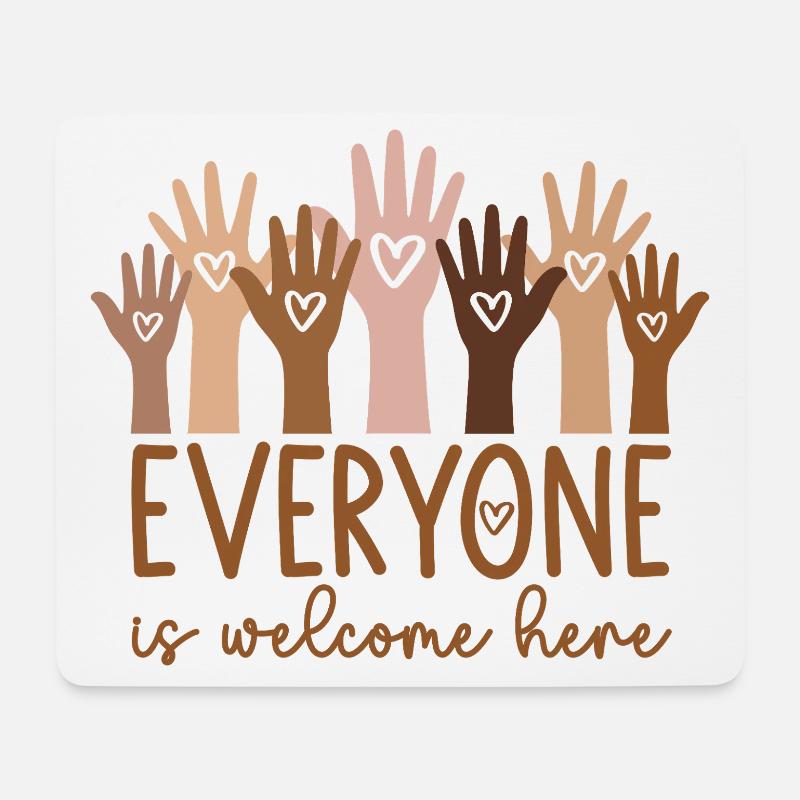 Everyone is welcome here - Mousepad (Querformat) - Weiß