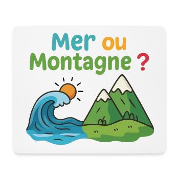 mer ou montagne - Tapis de souris (format paysage) - blanc - Devant