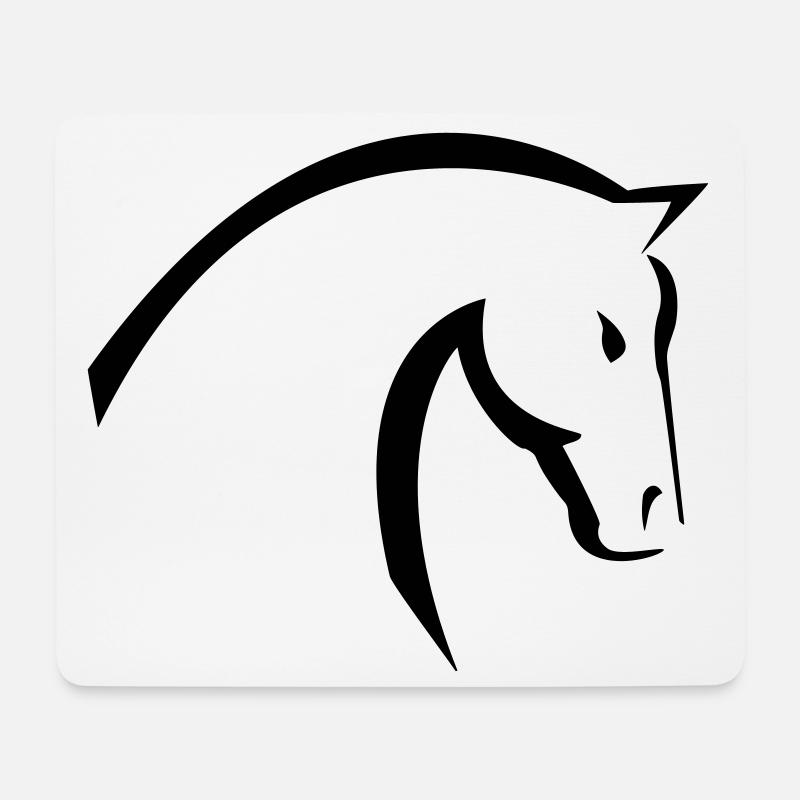 Pferd - Mousepad (Querformat) - Weiß