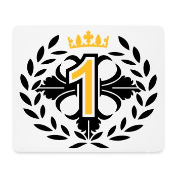 Die Nummer Eins mit Lorbeerkranz und Krone - Mousepad (Querformat) - Weiß - Vorne