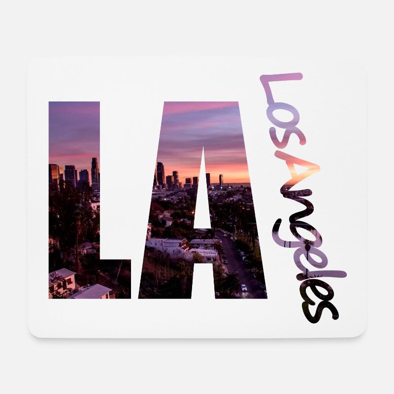 LA - Los Angeles Skyline - Mousepad (Querformat) - Weiß