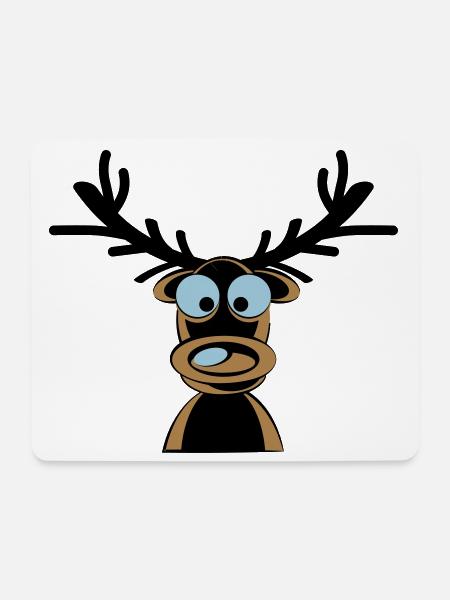 Rudolf das Rentier Cartoonmotiv - Mousepad (Querformat) - Weiß