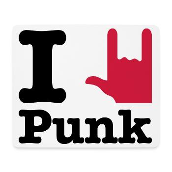 i love punk - ich liebe punk - Mousepad (Querformat) - Weiß - Vorne