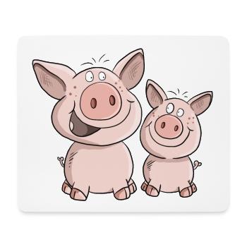Two Little Pigs In Happiness I Cartoon Pigs - Mouse Pad (horizontal) - white - Front