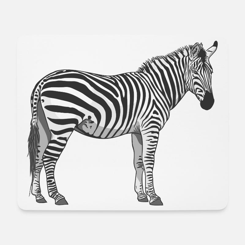 Zebra Streifen Kontrast Illustration - Mousepad (Querformat) - Weiß